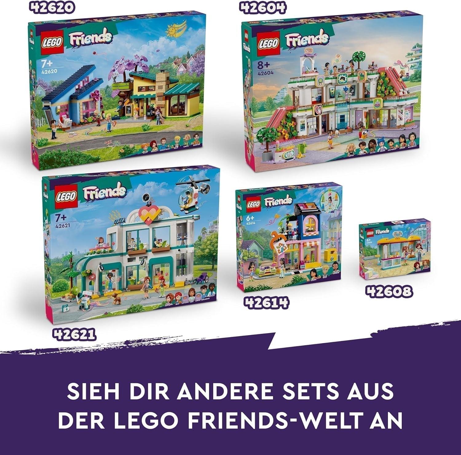 LEGO Store Friends Heartlake City Dukkehuslegetøj til piger og drenge Figursæt fremmer social-emotionel udvikling Gave til 8 år 42604 Byggesæt Besuche den LEGO-Store