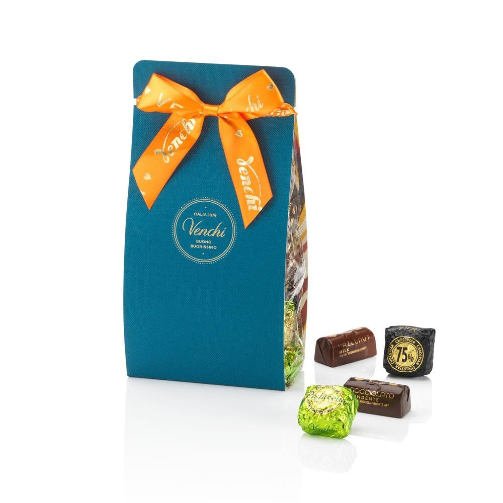Venchi – Murrine Collection – Gaveæske med diverse Chocoviar-praliner og chokoladetabletter, 403 g – Med BGB Piemonte skovhasselnødder – Gaveidé – Glutenfri