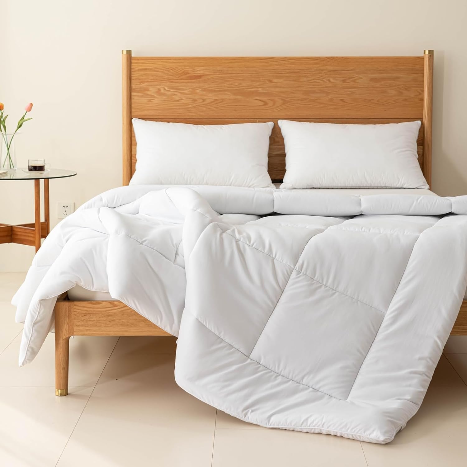 Good Nite Quilt All Seasons Quilt 155X220 Cm 4 Seasons Quilts Microfiber Quilt Four Seasons Quilt White (155X220 Cm) Quilts and Quilts Naty Shop