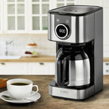CASO Selection C 10 Thermo Design kaffemaskine – Rustfrit stålhus, 1,2 l isotermisk karaffel (10 kopper), berøringsknapper og timer, Aroma PLUS funktion, permanent filter, anti-dryp filter