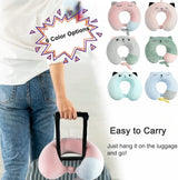 Nakkepude Børne Nakkepude til Fly Bil Tog Rejser Voksen Memory Foam Rejsepude Sødt dyremønster U-form Pude Aftageligt betræk (Pink2) Cervikale ortopædiske puder Naty Shop