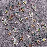 JMEOWIO 6 Blatt 3D Nagelsticker Ostern Nail Art Sticker Selbstklebend Nagelaufkleber 5D Stereoskopisk Süßer Hase Ei Dekoration Nageldesign Zubehör