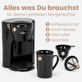 Clatronic® 1-kops kaffemaskine | Perfekt espressomaskine til enlige | Espressomaskine med filter, inklusive keramisk kop | Lille espressomaskine med filter, ideel til rejser | KA 3356