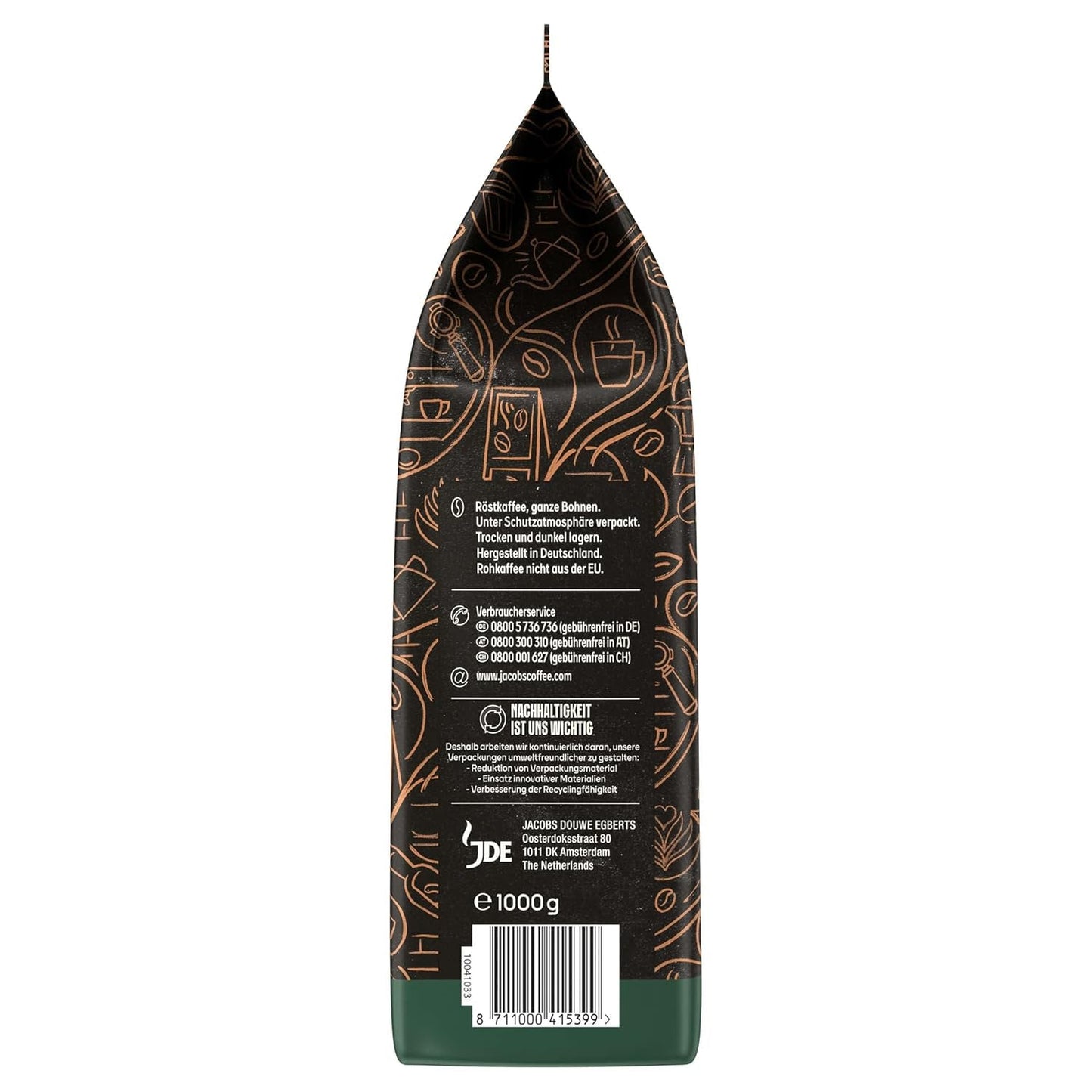 Hel kaffebønne JACOBS Barista Editions Crema Intense (4 x 1 kg)