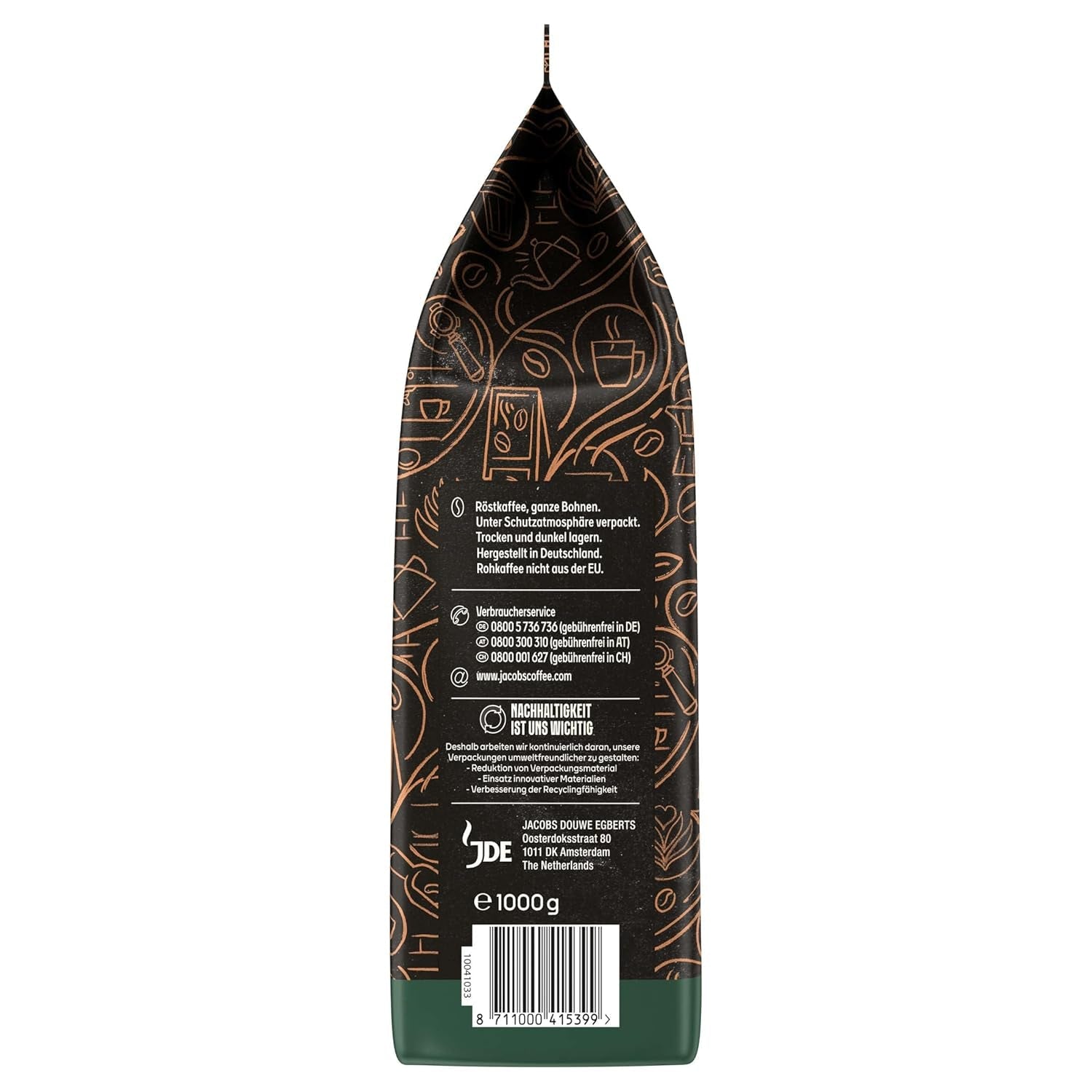 Hel kaffebønne JACOBS Barista Editions Crema Intense (4 x 1 kg)
