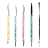 Nagel Pinsel 5 Stück Nagel Art Fineliner Pinsel, Nagel Pinsel Sæt Pinsel Für Nagellack Nail Brush Nagellack Pinsel Art Pen Für DIY Nail Art Design. (Maling-1)