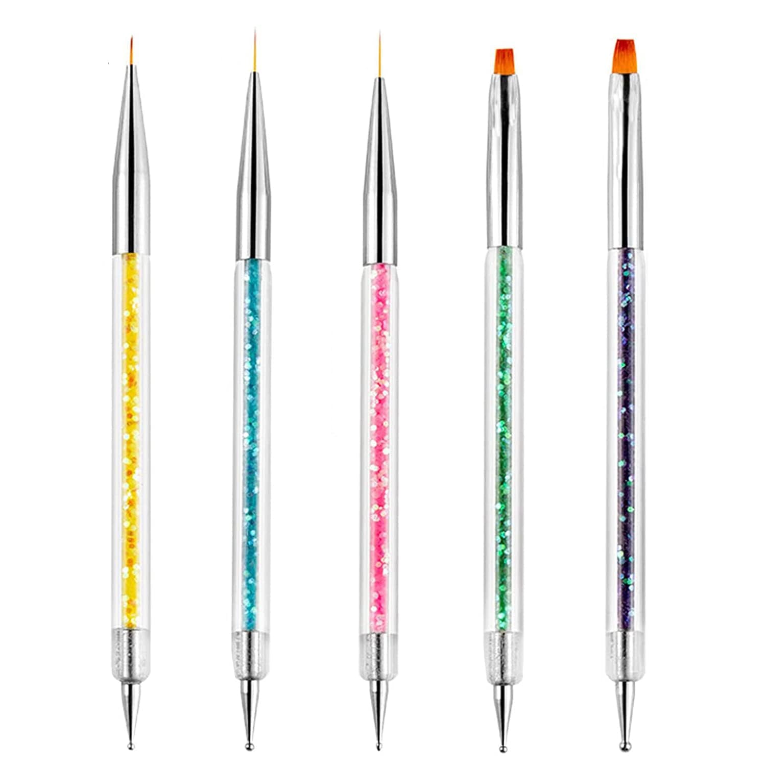 Nagel Pinsel 5 Stück Nagel Art Fineliner Pinsel, Nagel Pinsel Sæt Pinsel Für Nagellack Nail Brush Nagellack Pinsel Art Pen Für DIY Nail Art Design. (Maling-1)