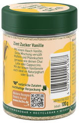 Fuchs Gewürze - Zimt Zucker Vanille - Gewürz zum Versüßen von Wafeln, Milchgetränken eller Joghurt - aus natürliche Ingrediens - 100 g i wiederverwendbarer, genbrugsbarer Dosis