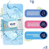 Kindii Water Care Wet Wipes - Aqua Baby Wipes - 100% viskose, 99,9% vand, grapefrugtekstrakt, tørklæde størrelse 150x200, 100% biologisk nedbrydeligt, plastikfri, renseservietter til følsom hud