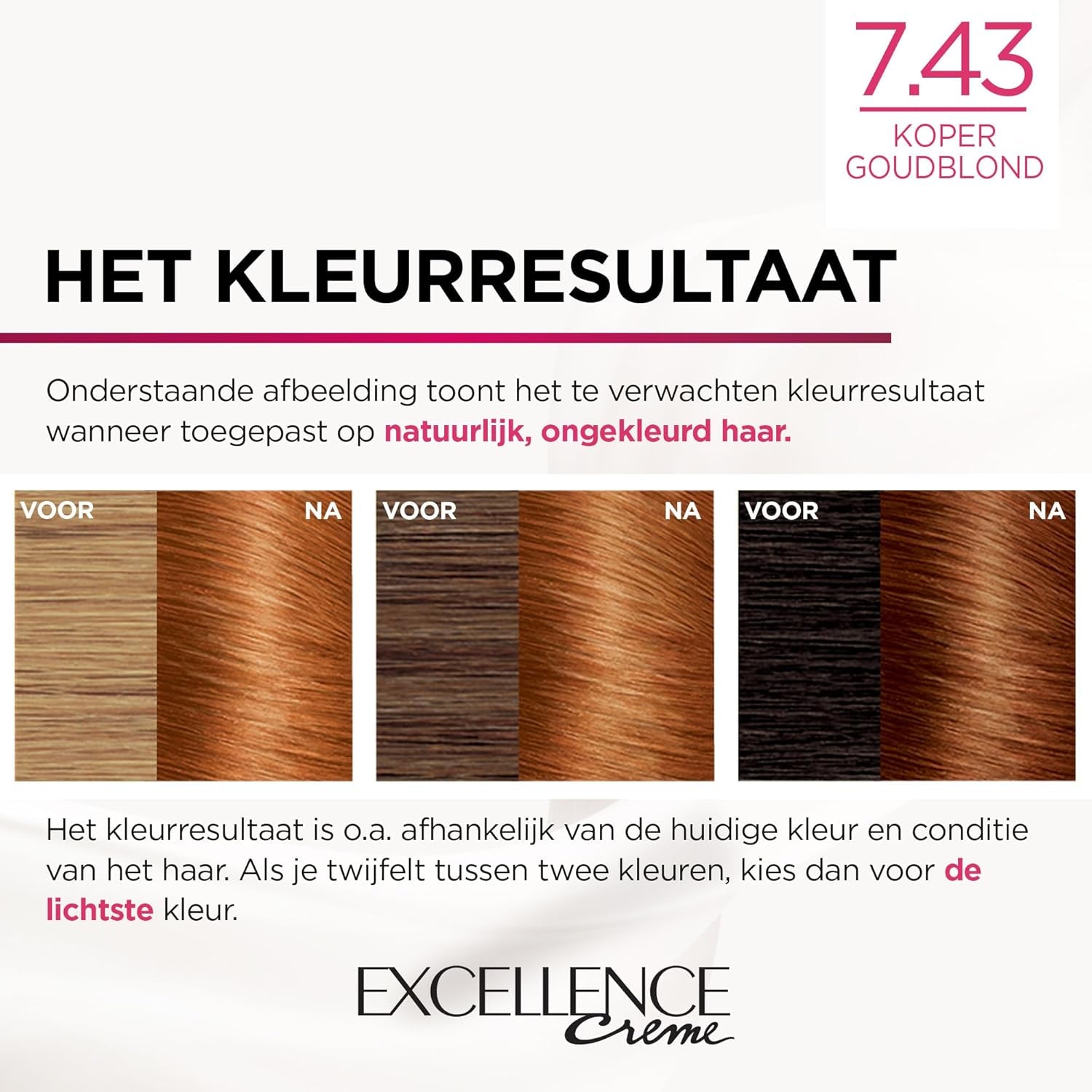 Paris Excellence Creme 7.43 Hårfarve Rød - Hårfarve (Rød, Blond Cuuvré Gold, Belgien, 63 mm, 100 mm, 163 mm) Naty Shop Hårfarve