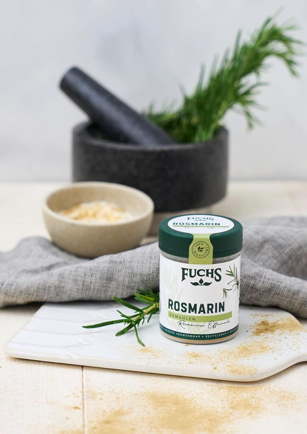 Fuchs - Kværnet rosmarin - Til krydring af fisk, kød og grøntsager, 30 gram Condimente Naty Shop