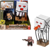 Mattel Minecraft Action Figursæt, Ghast With Fire Attack, Lys, Noise, Starter And Projectile, Piglin Warrior, Inspired By The Movie, JFB69 Actionfigurer Naty Shop Standardtitel