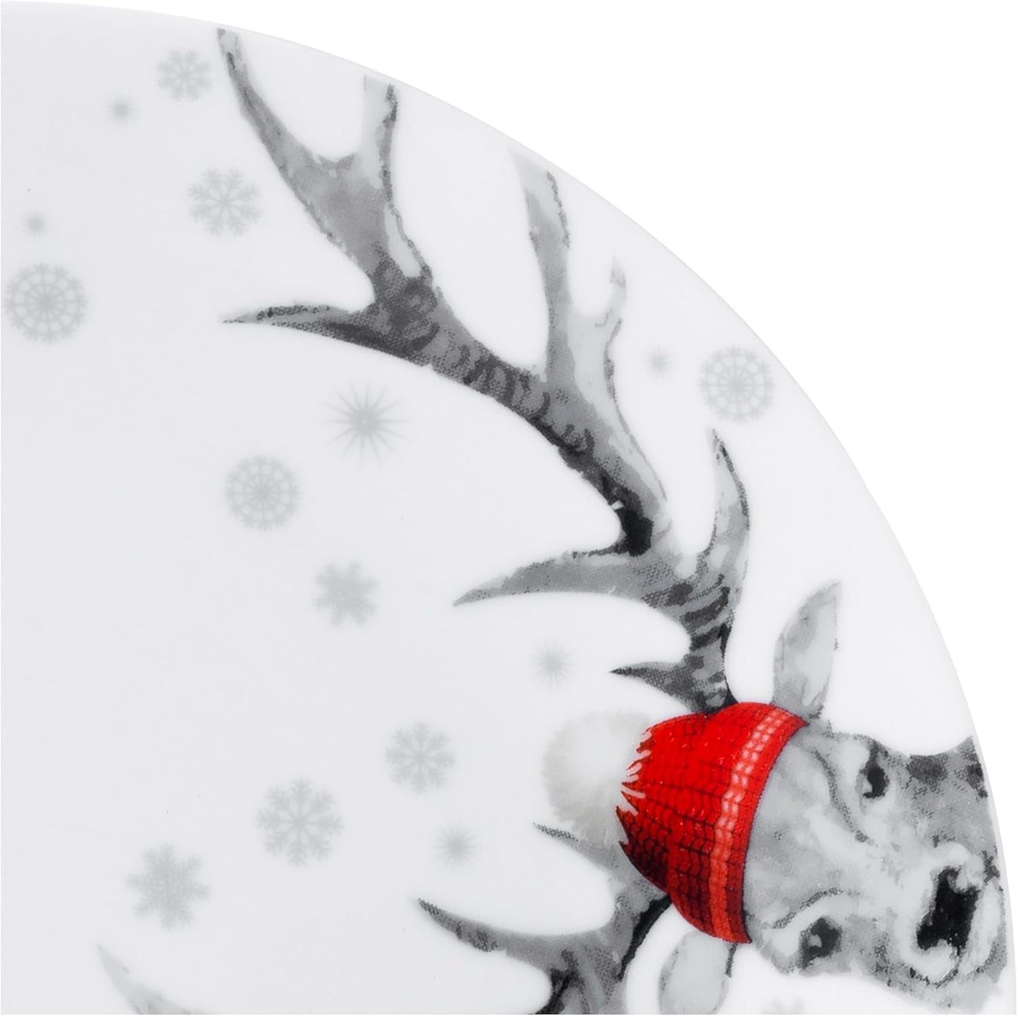 CreaTable, 21498, Luna Hirsch-serien, 18-dele stel til 6, morgenmadssæt i porcelæn, tåler opvaskemaskine og mikroovn, kvalitetsfremstilling