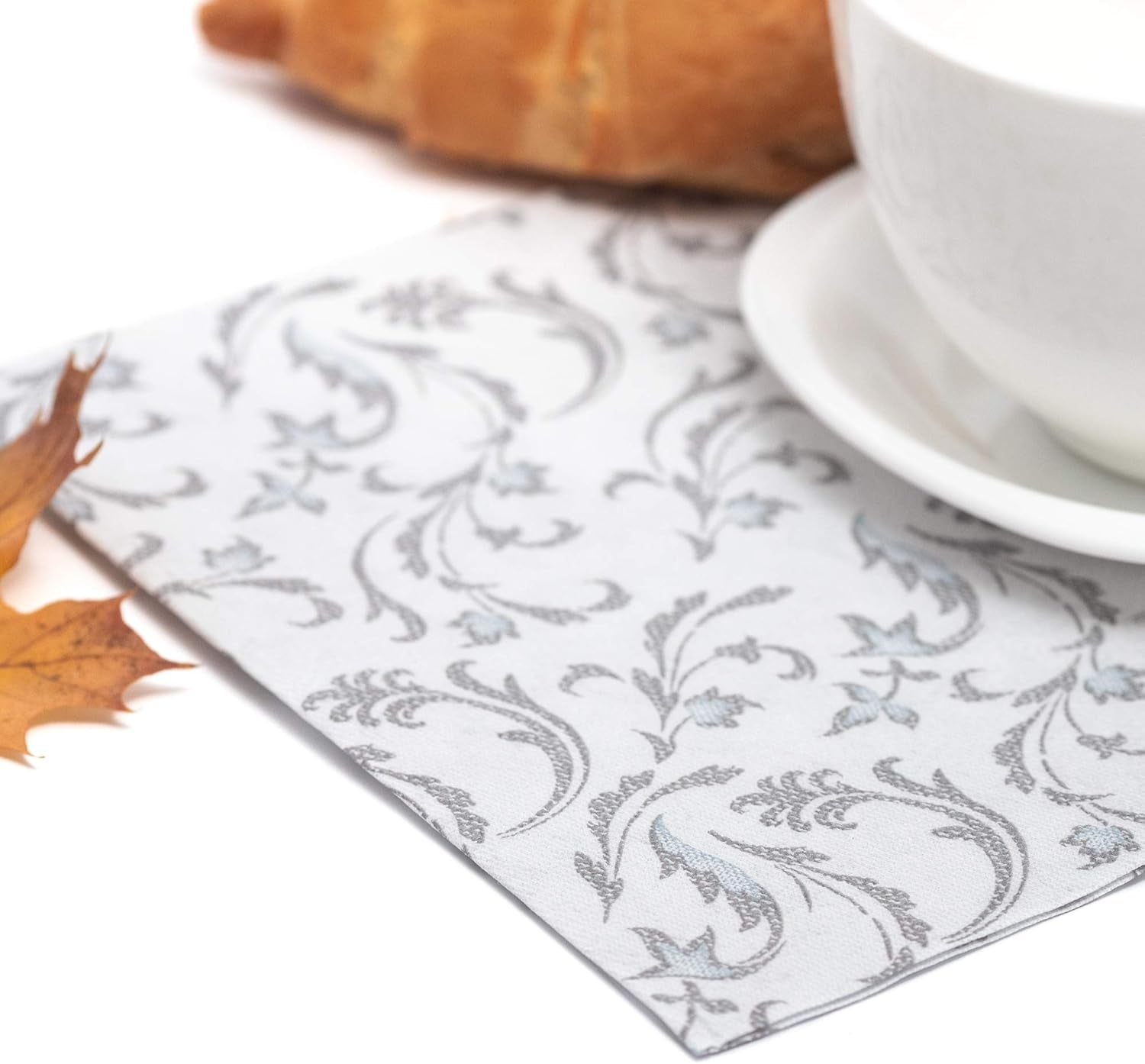 Papstar, 50 servietter "ROYAL Collection" 1/4-fold 40 Cm X 40 Cm grå "Damascato", #85005
