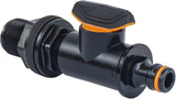 Tankfitting med afspærringsventil 26,44 mm udvendigt gevind 3/4" Quick Connector Regntønde Fitting Regntønde Vandtønder 1 stk.