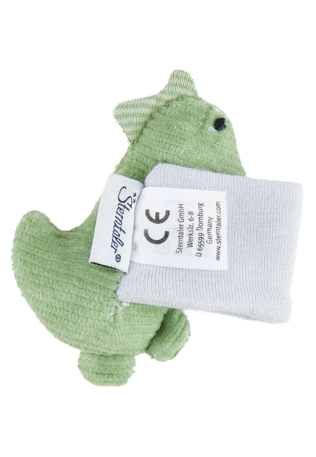 Sterntaler Dino Rexi Arm Rangle - Blød Blød Snor Baby Rangle - Baby Hånd Rangle med elastisk rem - Baby Legetøj til Leg, Kram og Rangle, Stone Green Baby Toys Naty Shop