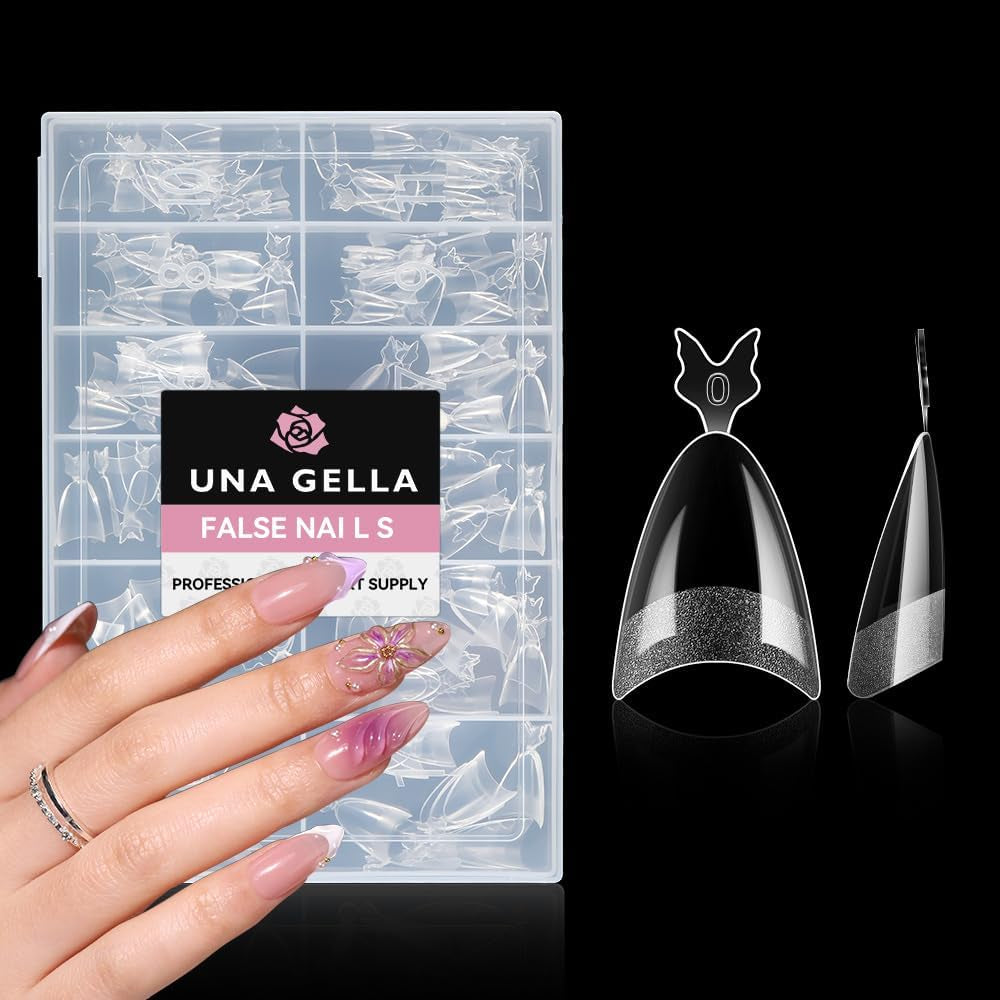 Ballerina Gel Neglespidser 216 stk. 12 Størrelser Soft Gel Negle Tips Full Cover Negle Extension Sæt Semi Matt DIY Home Art