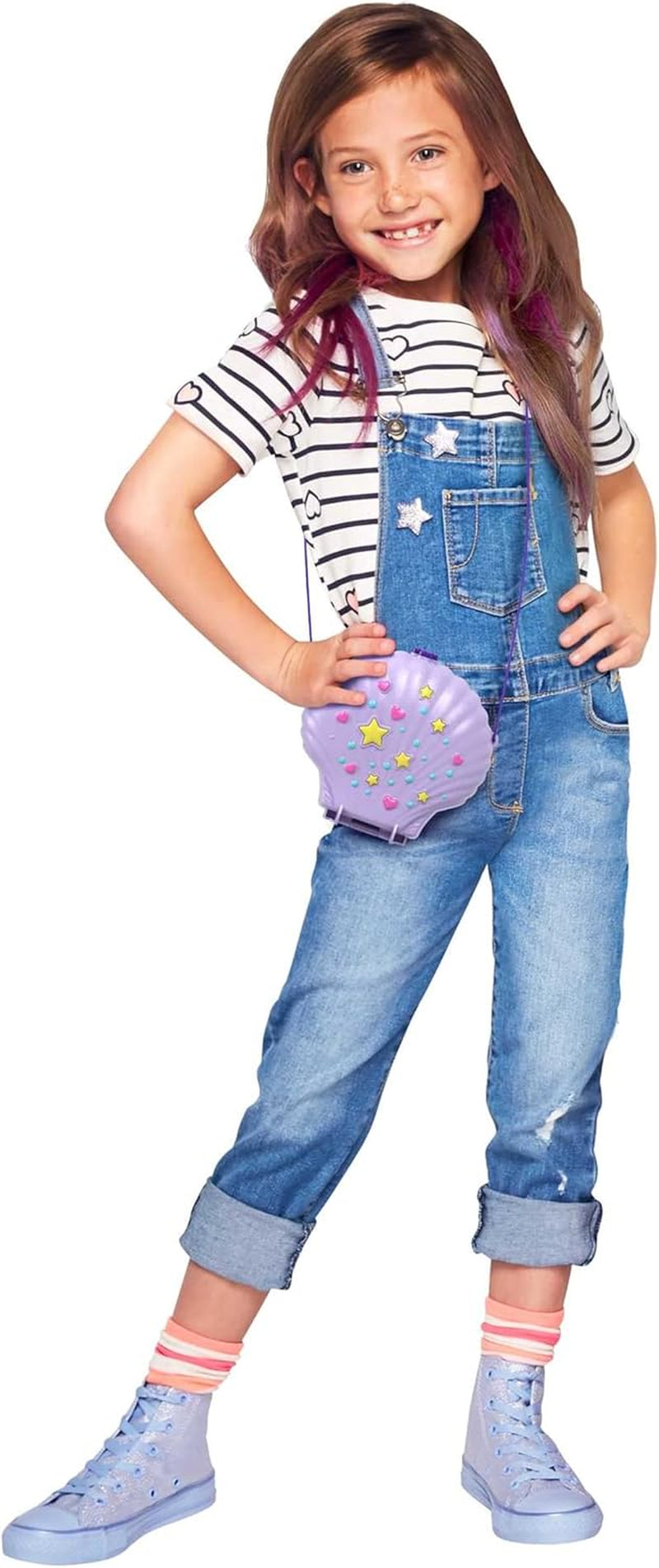 Polly Pocket Opbevaringsboks Muslingeskalstaske med 2 dukker og 1 ubåd Polly Pocket Mermaid Legetøj Age 4+ GNH11