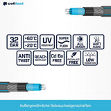 CELLFAST Haveslange 6-lags vandslange Dobbelt flettet stof vandingsslange UV-bestandig anti-alge fleksibel slange 32 bar 1 tommer 25 meter hobby