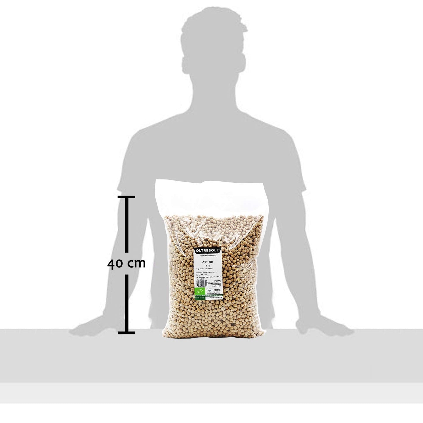 , 5 kg økologiske kikærter, økologiske tørrede bælgplanter fra kontrolleret dyrkning, korn Naty Shop