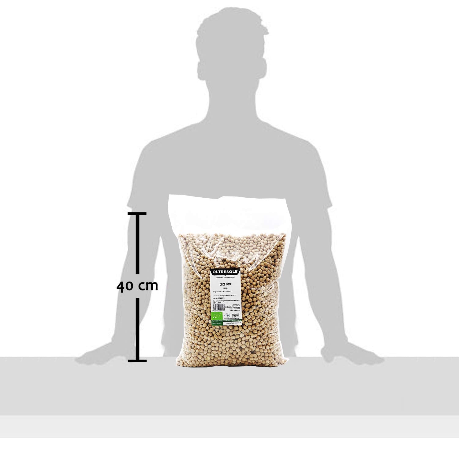 , 5 kg økologiske kikærter, økologiske tørrede bælgplanter fra kontrolleret dyrkning, korn Naty Shop