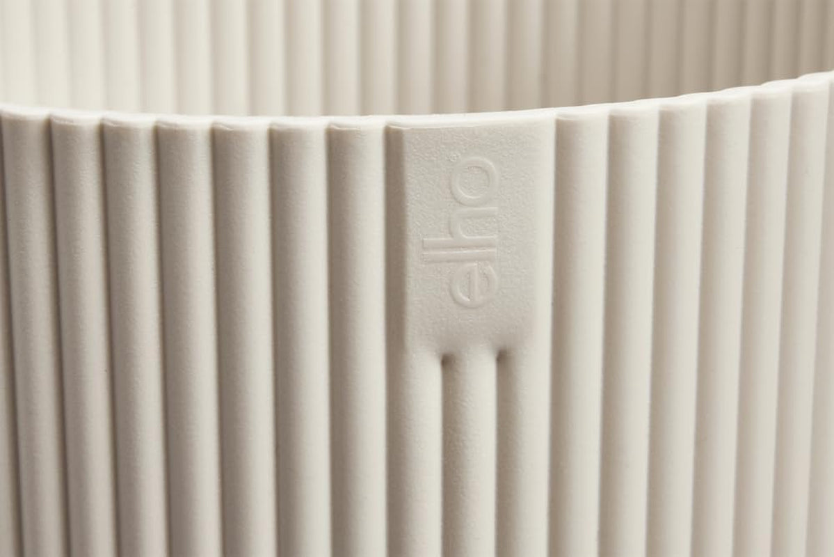 elho Vibes Fold Bowl 25 - Indendørs urtepotter - 100% genbrugsplast - Ø 24,9 x H 12,1 cm - Hvid/Hvid hør