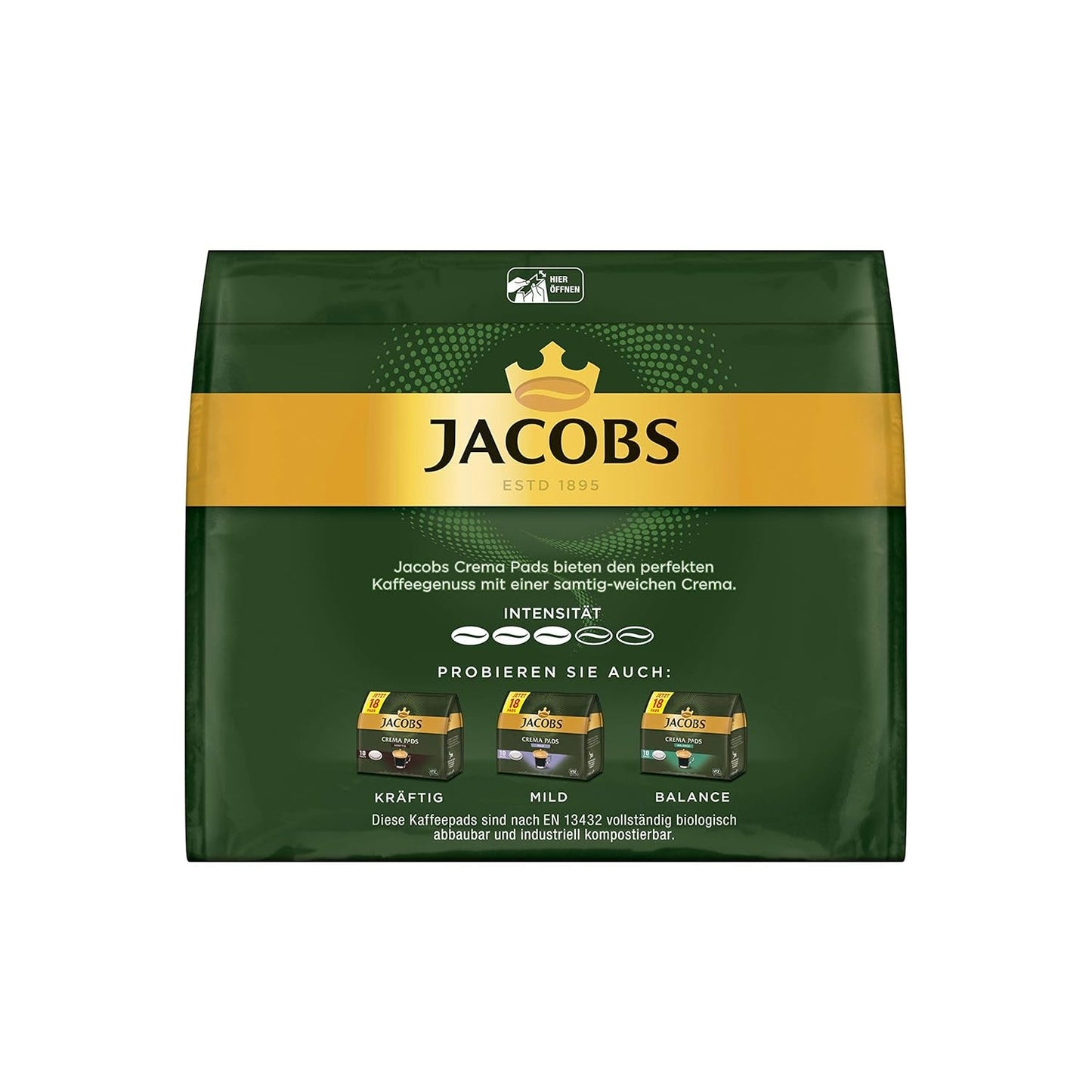 Kräftig Cream Pads, 90 Senseo kompatible Kaffeepads UTZ-zertifiziert, 5er Pack, 5 x 18 Getränke & Cream Pads, 90 Senseo kompatible Kaffeepads UTZ-zertifiziert, 5er Pack, 5 x 18 Getränke