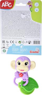 Simba 104010192 - ABC abe musikalsk rangle, 2 sanseelementer, med musikalsk funktion, 17cm, legetøj til børn, fra 6 måneder Baby Toys Naty Shop