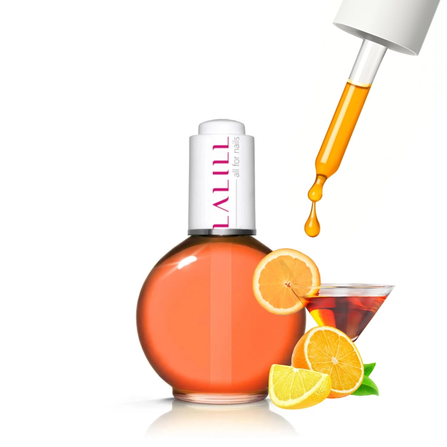 LALILL Nail Cuticle Oil 75Ml - Himbeere Nagelpflegeöl - Nagelöl Pflege Für Nägel Nagelhaut - SPA Maniküre Naildesign Hände - Vegansk - With Pipette