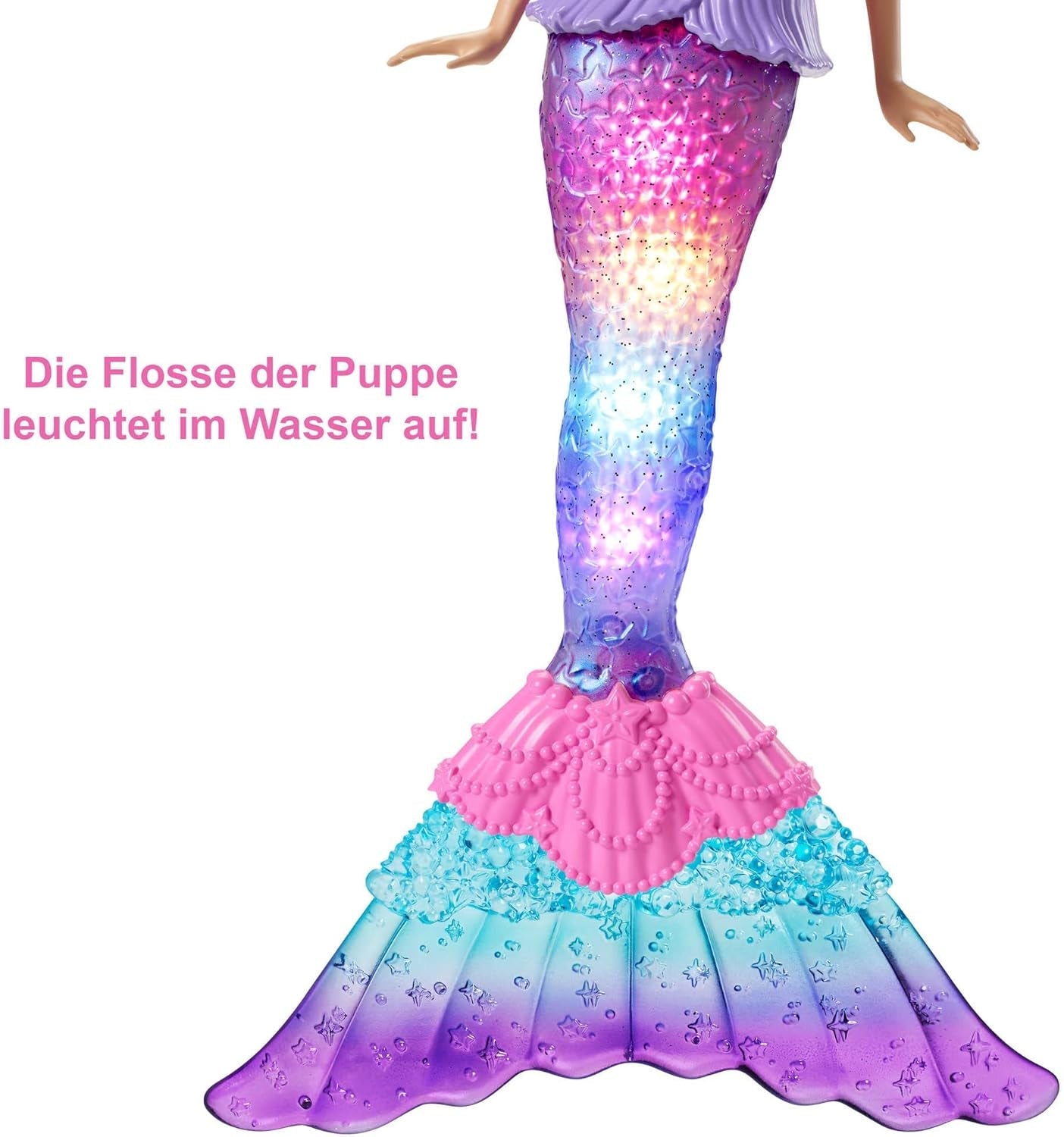 Barbie Dreamtopia Magic Light Havfruedukke med blondt hår, Barbiedukke med Havfruehale, Velegnet som gave til børn fra 3 år og opefter, HDJ36