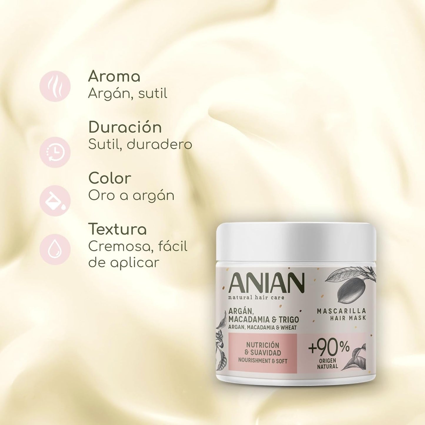 ARGÁN nutrition y suavidad mascarilla 350 ml Hårmaske Naty Shop
