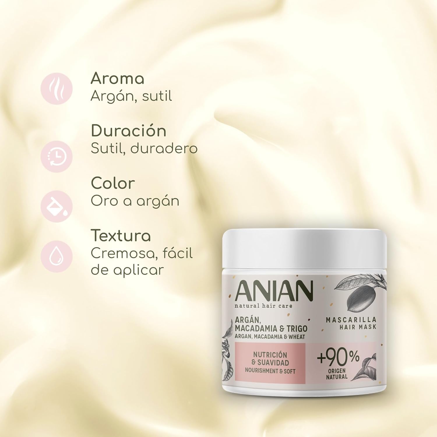 ARGÁN nutrition y suavidad mascarilla 350 ml Hårmaske Naty Shop
