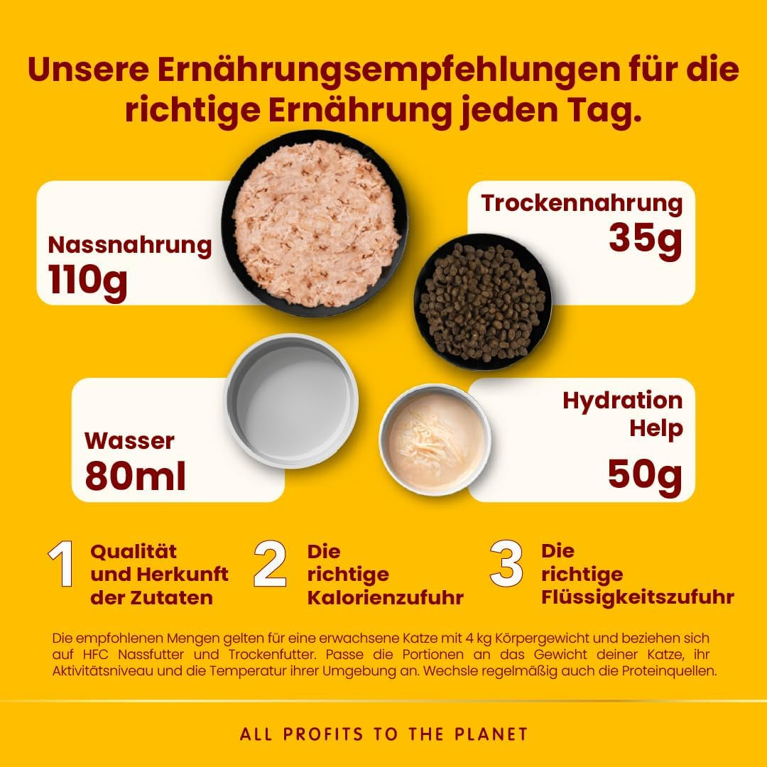 almo nature HFC Hydration Help Wet Cat Food - Kyllingesuppe og kyllingefileter - velegnet til menneskelig brug, glutenfri, monoprotein, 50 g, 24 stykker, 1,2 kg