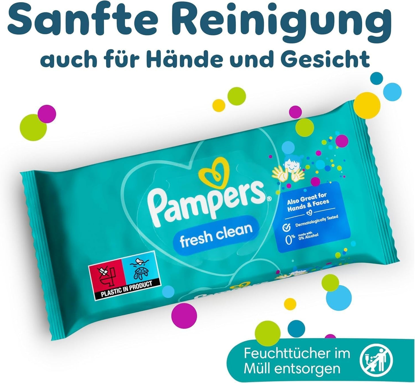 Pampers Fresh Clean Wet Wipes, 1872 servietter (36x52 stykker), let duftende, også velegnet til hænder og ansigt