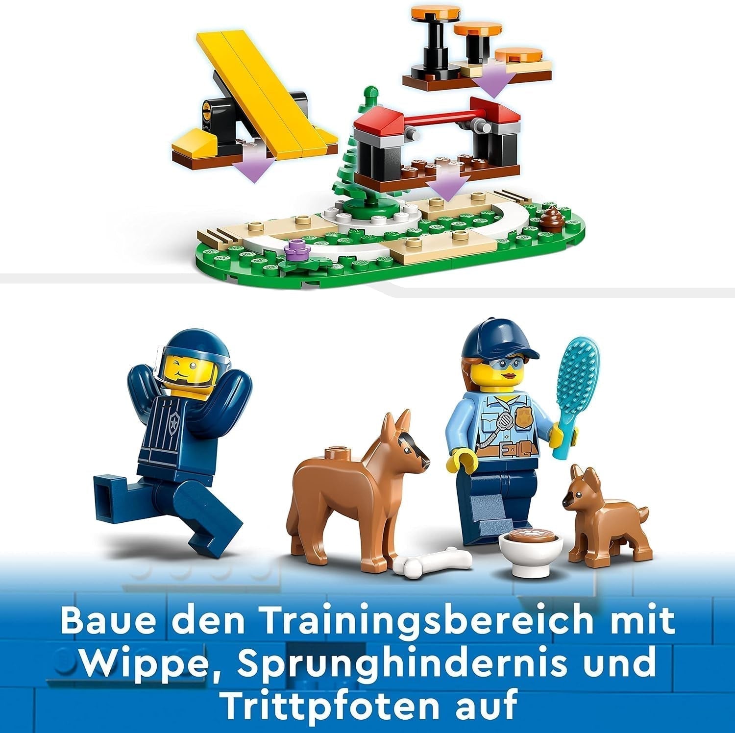 LEGO 60369 City Mobil politihundetræning, legetøjspolitibil med trailer, hunde- og hvalpefigurer, dyresæt til børn 5+ år Byggesæt Besuche den LEGO-Store