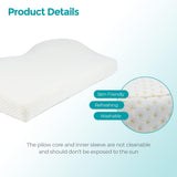 Edihome Nakkestøttepude Nakkesmertelindrende pude 50 x 30 x 10 cm Memory Foam Nakkepude Ortopædisk Pude Ergonomisk Dobbelt Bomuldsbetræk Hypoallergenisk