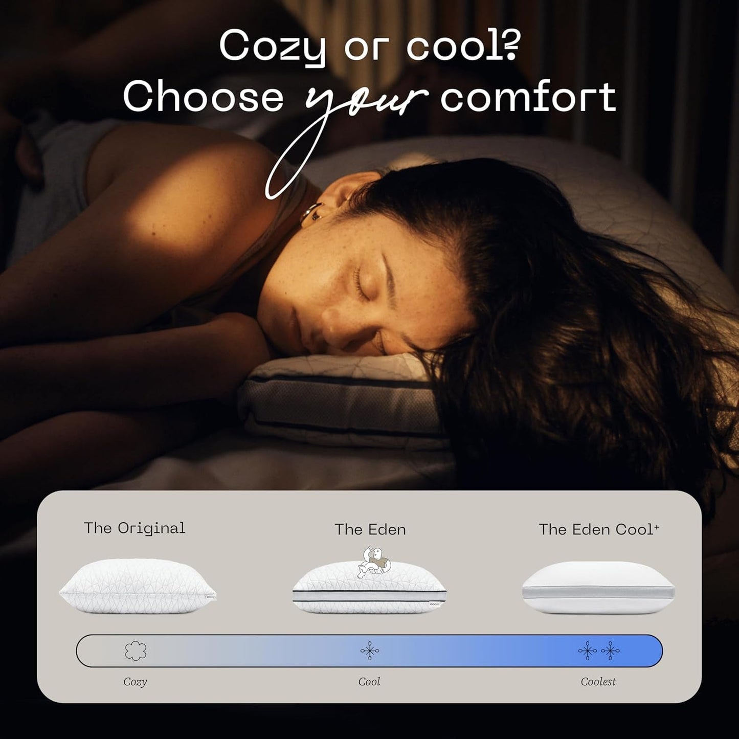 Coop Home Goods Eden Cool Justerbar Pude King Size Justerbar Gel Infunderet Memory Foam Blødt åndbart Lulltra stof Ideel til alle sovende Miljøvenlige Naty Shop Standard puder