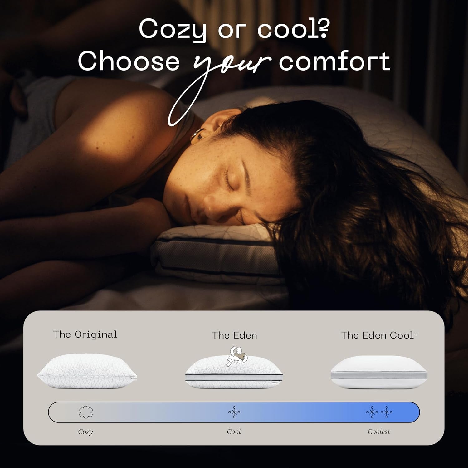 Coop Home Goods Eden Cool Justerbar Pude King Size Justerbar Gel Infunderet Memory Foam Blødt åndbart Lulltra stof Ideel til alle sovende Miljøvenlige Naty Shop Standard puder