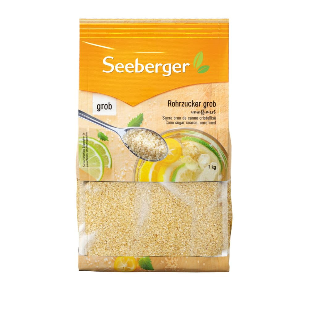 Seeberger Rohrzucker Grob 5Er Pakke: Vollrohrzucker Besonders Aromatisch - Ideal Für Cocktails Und Zum Backen - Grob - Uraffineret, Vegansk (5 X 1 Kg) Sødemidler Naty Shop 1 Kg (5Er-Pack)