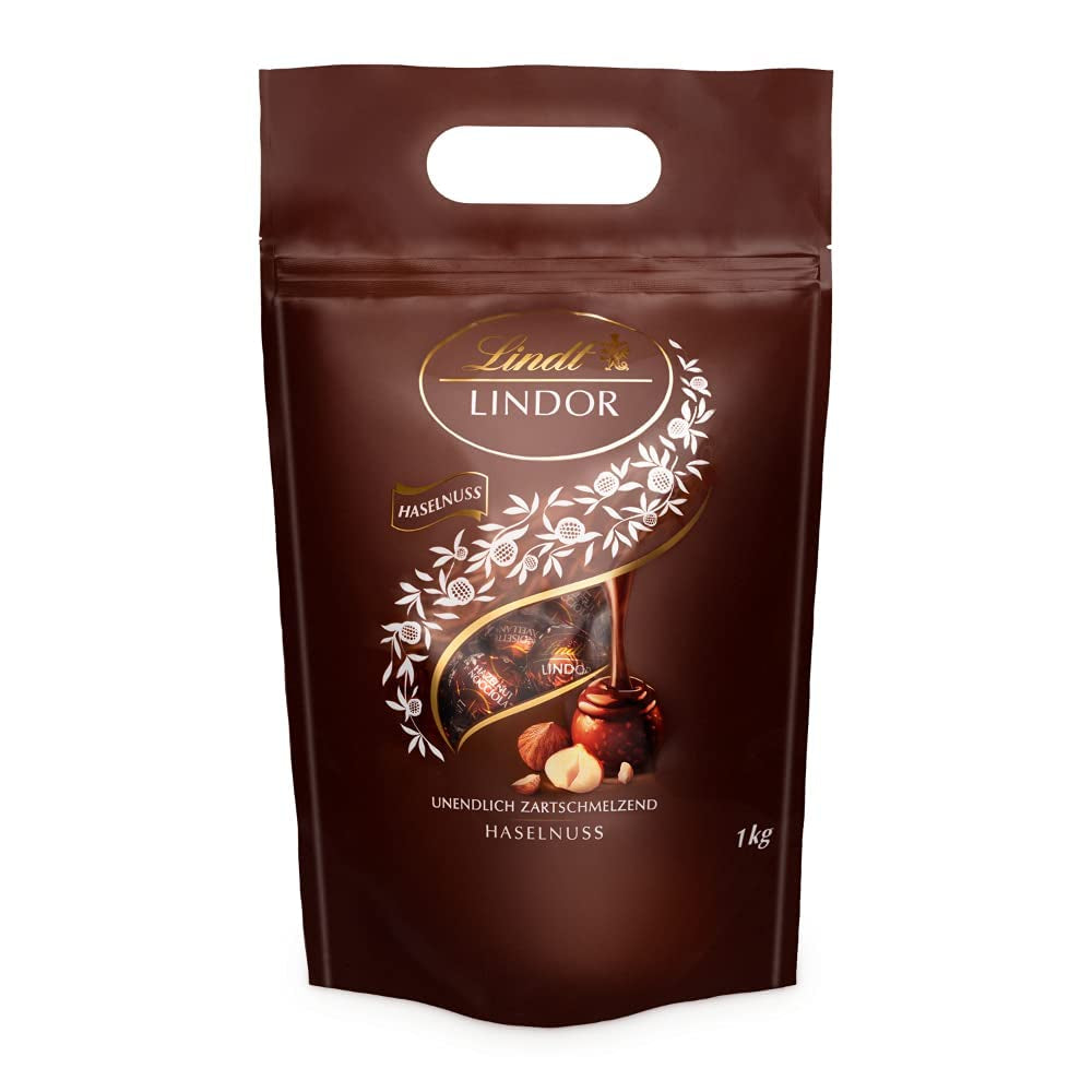 LINDOR chokoladekugler med hasselnødder, 1 kg pose + Johnnie Walker sherryfade 0,7 liter