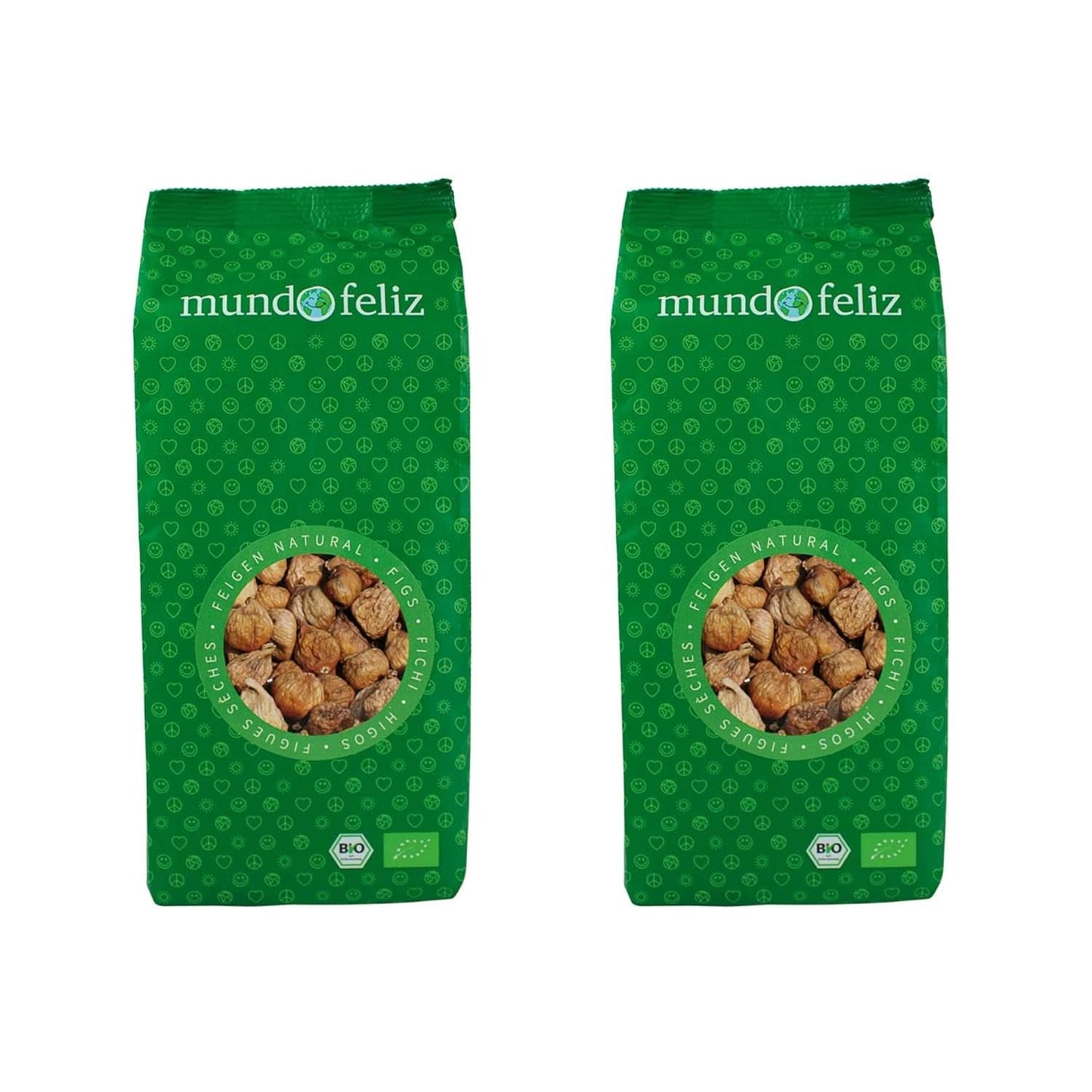 Mundo Feliz Tørrede figner fra økologisk landbrug, 2 x 500 gram Naty Shop dehydrerede produkter
