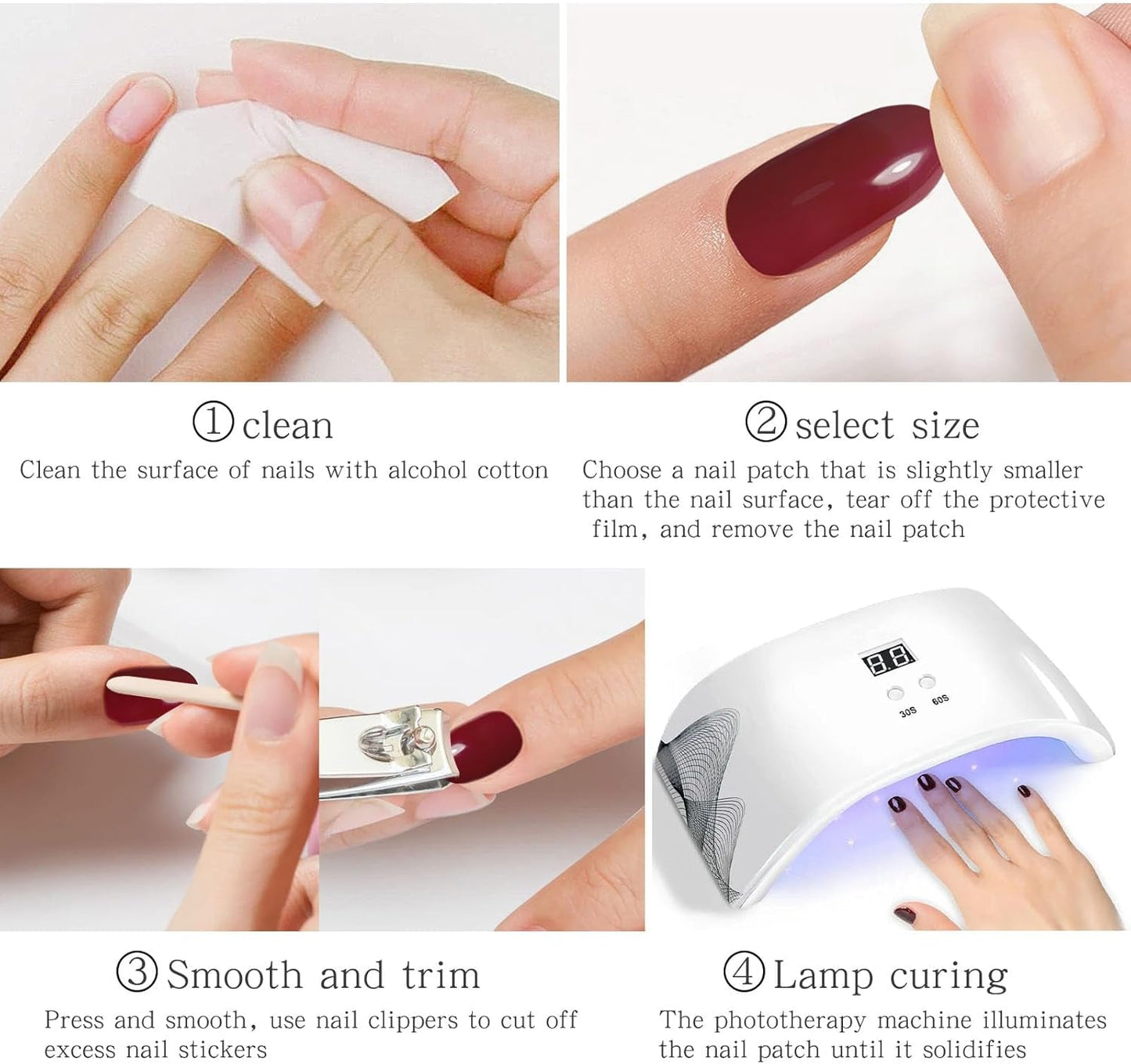 JMEOWIO Neglefolie Glitter Gel Neglefolie Selvklæbende neglemærke UV-hærdende Negledekoration Designtilbehør