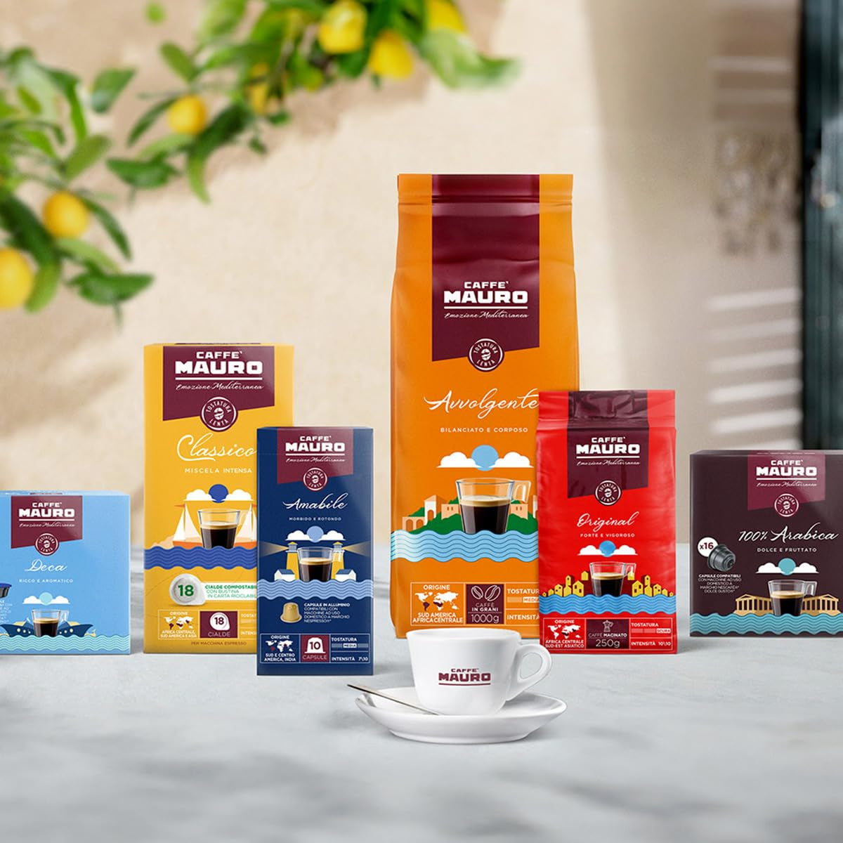 Caffè Mauro Torrefazione Kaffee Komposterbare Pods, Genbrugspakke, Original Mischung - 100 stk - Intensitet 10/10 - Kompatibel med ESE System Papir Pads 44 mm