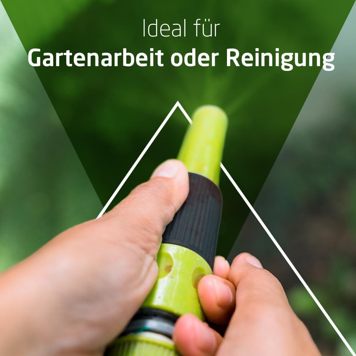 Amig - Spiralslange | Fremstillet af polypropylen | Kan forlænges op til 7,5 m | Inkluderer vandingslanse, adapter og 2 led | Pistacie grøn