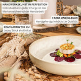 SÄNGER Key West | Stentøjsservisesæt 24-dele middagstallerkensæt til 6 6 middagstallerkener kornskåle Desserttallerkener Pasta skåle Creme servise med sandet tekstur | VÆRDIINDSAMLING