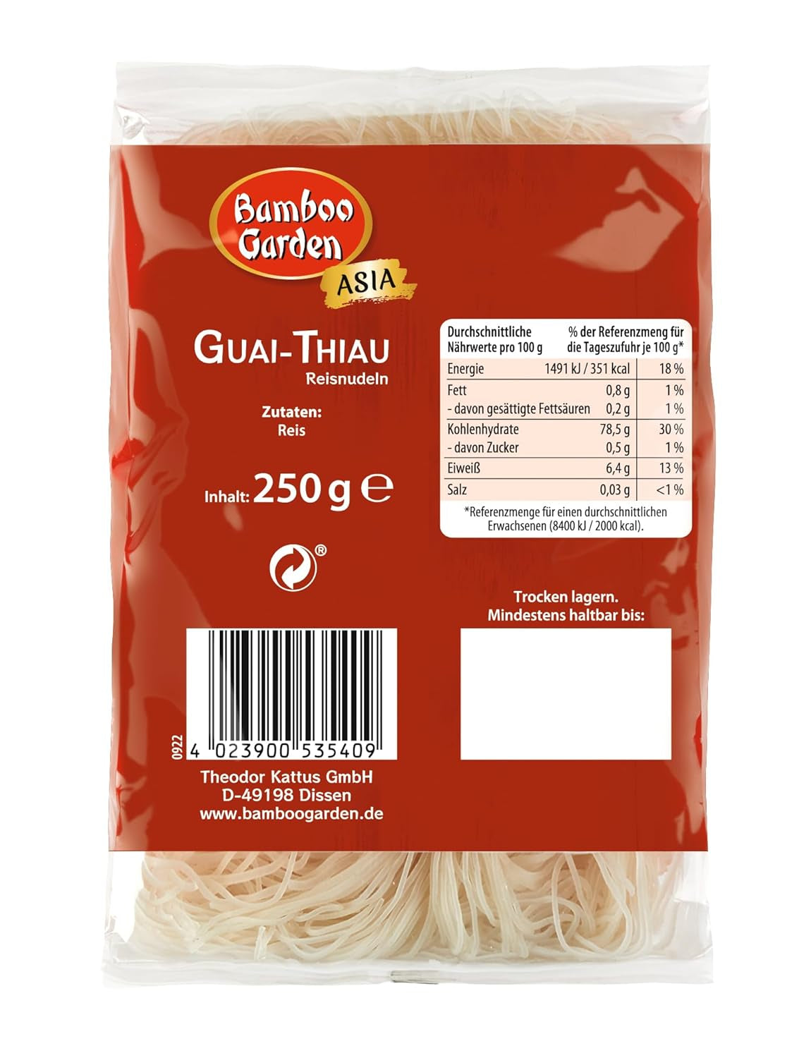 Bamboo Garden Guai Thiau risnudler 250 g (emballagedesign kan variere)