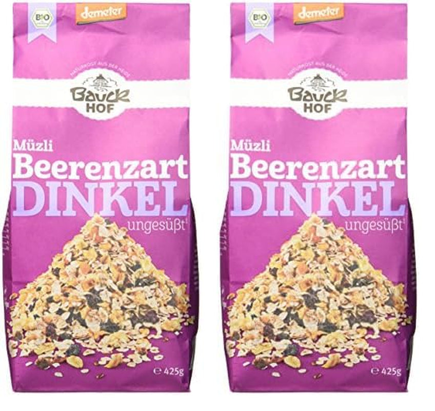 Speltmüsli med bær, usødet, 425 g (pakke med 2)