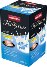 animonda Vom Feinsten Voksen kattefoder, Nassfutter für ausgewachsene Katzen, med kylling + mælkekerne, 6 x 100 g