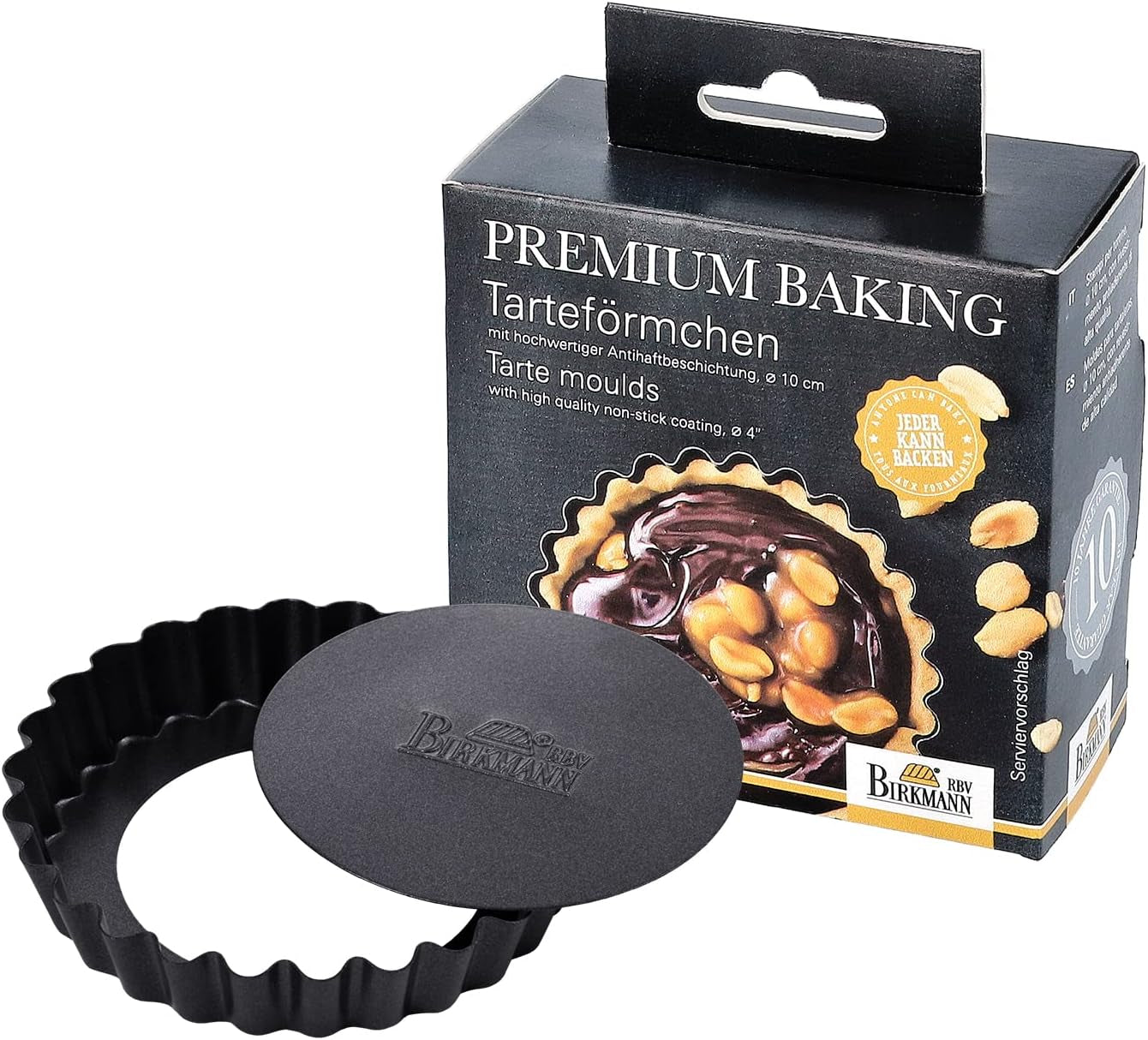 RBV Birkmann Premium Bagning, tærteform, Ø 10 cm, 6 stykker, med aftagelig bund Forme og bageplader Naty Shop