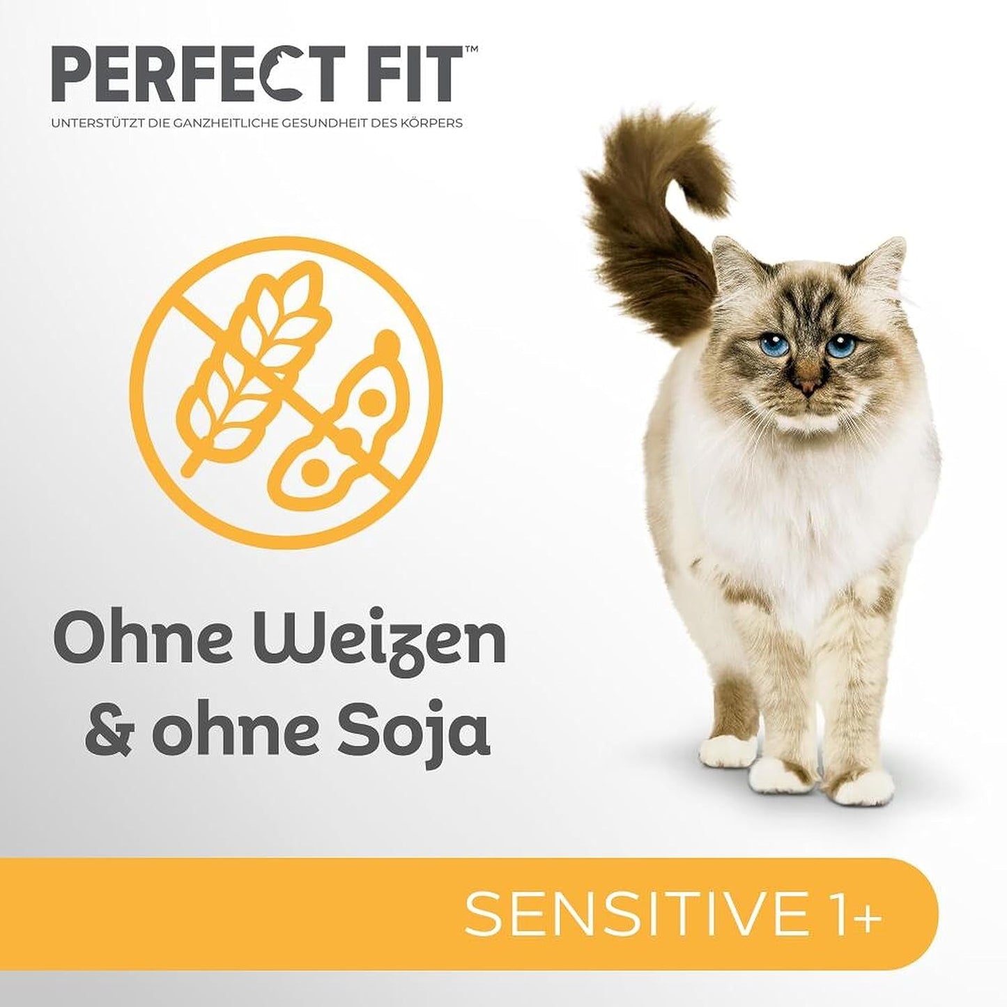 Vådfoder til katte Perfect Fit Sensitive 1+ med kylling i sauce, 12 poser, 12 x 85g - Premium vådfoder til følsomme katte fra 1 år, uden hvede og soja, for at støtte fordøjelsen